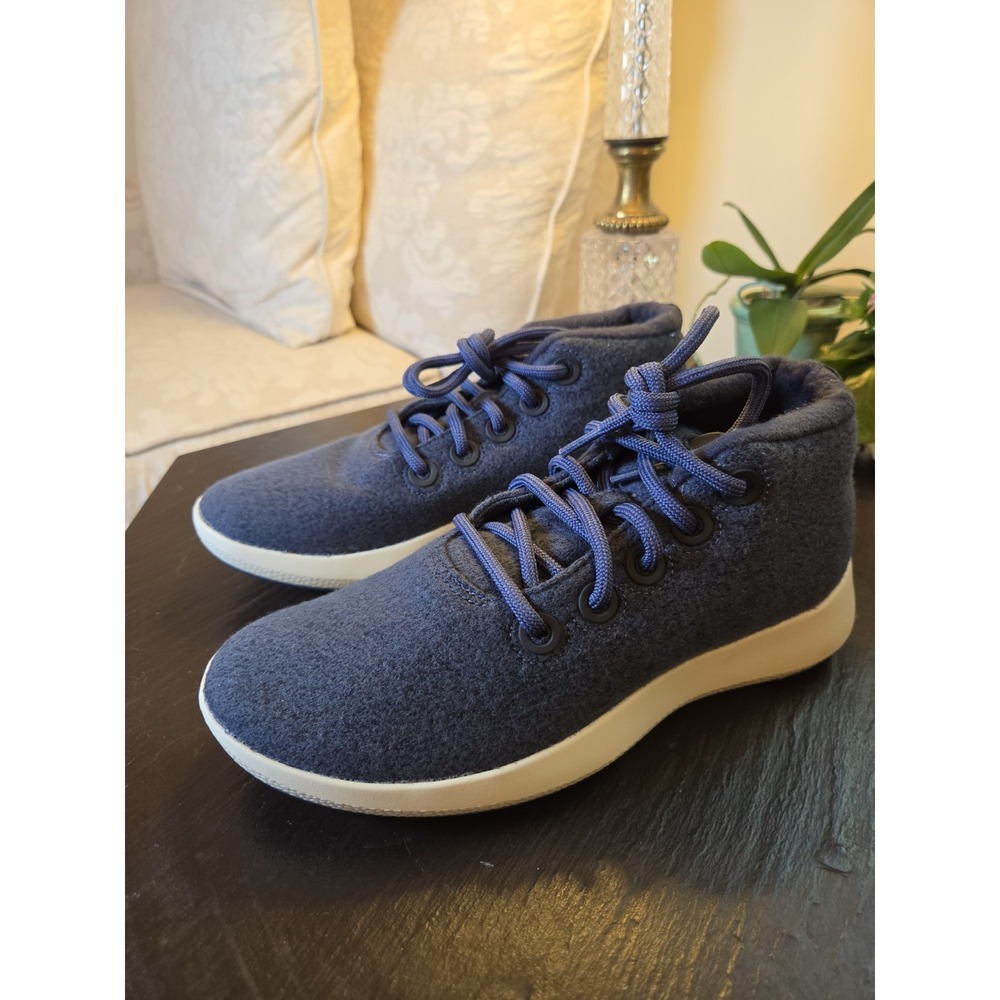 Allbirds Wms Wool Runner Up Mizzle Wool Hi-Top Sneaker Hazy Indigo Sz 8 NEW $145